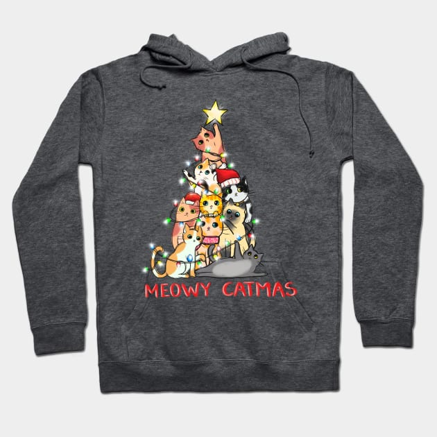 Meowy Catmas Hoodie by Erin Decker Creative